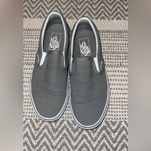 grey slip on vans